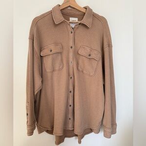 Aerie Button-Up Waffle Knit Shirt